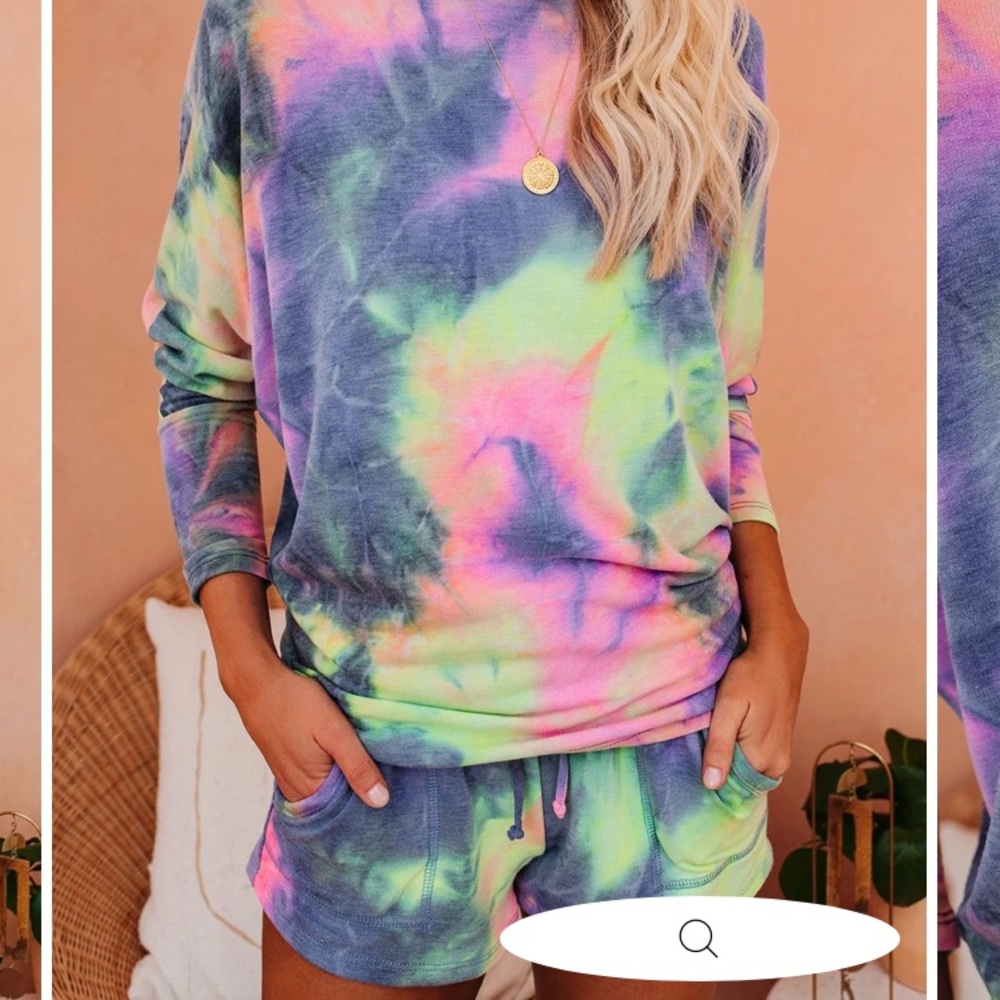 Harmony loungewear set tie dye shorts and shirt